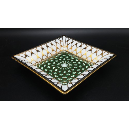 56 - A PATEK PHILIPPE SQUARE TRAY, manufacture by Lumoges of France, from the 2017 collection, green and ... 