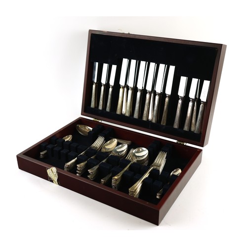 41 - CANTEEN OF SILVER AND EPNS SILVER PLATE CUTLERY, total weightable silver approx 70oz, 2100 grams. (Q... 