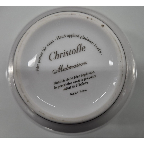 29 - CHRISTOFLE PART DINNER SERVICE, comprising 8 large metallic patterned rim plates, 3 metropolis dark ... 