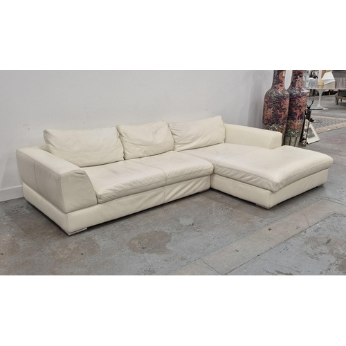 301 - CORNER SOFA, approx 285cm W x 175cm D, by Ventaglio Leather Upholstery, purchased from Harrods.