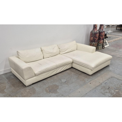 301 - CORNER SOFA, approx 285cm W x 175cm D, by Ventaglio Leather Upholstery, purchased from Harrods.