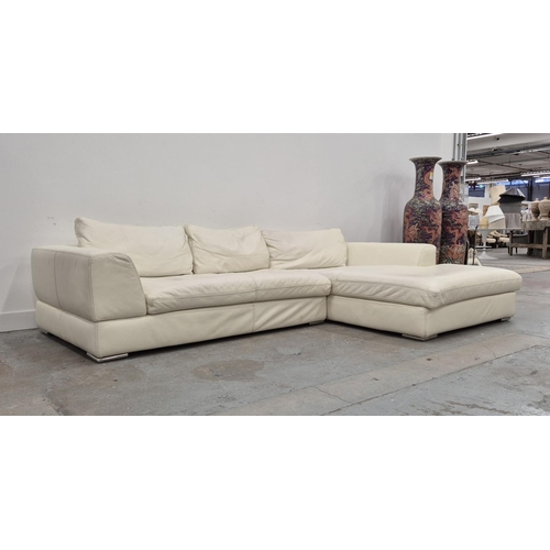 301 - CORNER SOFA, approx 285cm W x 175cm D, by Ventaglio Leather Upholstery, purchased from Harrods.