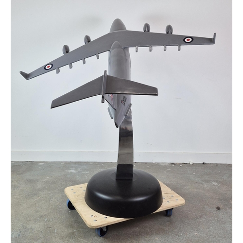 390 - DECORATIVE PLANE ON STAND, 142cm H x 152cm W x 170cm D.