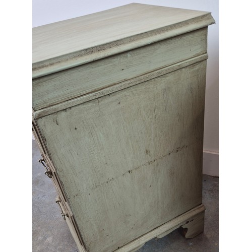 294 - BEDSIDE CHESTS, a pair, early 20th century and later grey painted, each with three drawers, 67cm H x... 