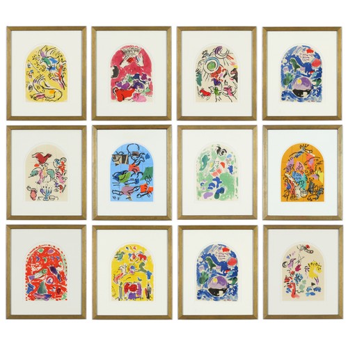 230 - MARC CHAGALL, The Twelve Tribes, a set of twelve lithographs, printed by Mourlot, Paris 1962, 30cm x... 