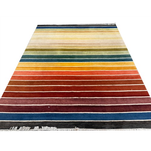 264 - CONTEMPORARY STRIPED CARPET, 309cm x 243cm.