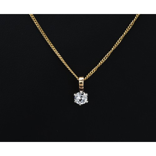 100A - A DIAMOND SOLITAIRE PENDANT NECKLACE, the round brilliant cut diamond of approximately 0.40 carats, ... 