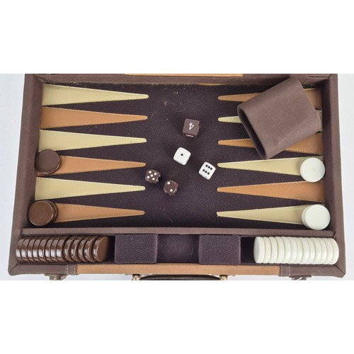 47 - HARRODS BACKGAMMON TRAVEL CASE, 40cm x 25cm.