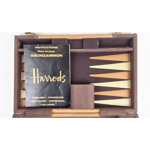 47 - HARRODS BACKGAMMON TRAVEL CASE, 40cm x 25cm.