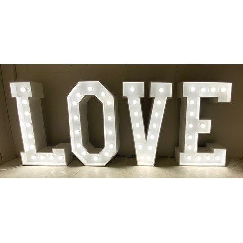 341 - LIGHT UP 'LOVE' SIGN, with individual light up letters, 104cm H each. (4) (faults)