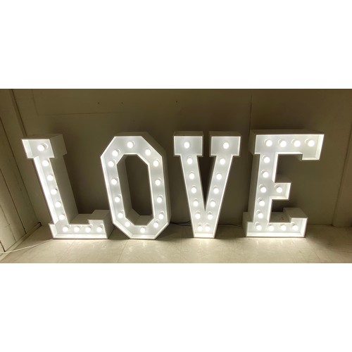 341 - LIGHT UP 'LOVE' SIGN, with individual light up letters, 104cm H each. (4) (faults)