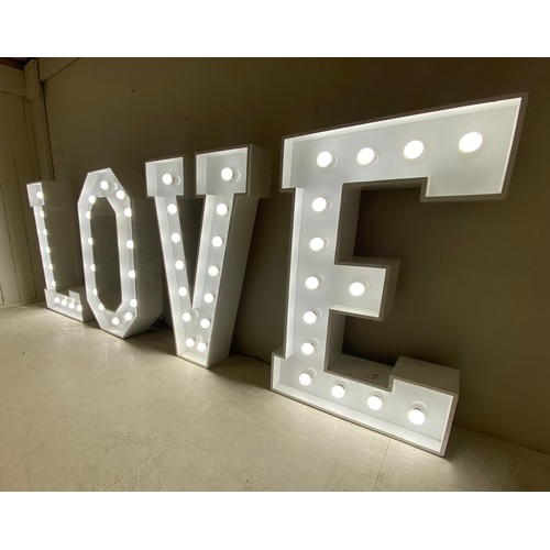 341 - LIGHT UP 'LOVE' SIGN, with individual light up letters, 104cm H each. (4) (faults)