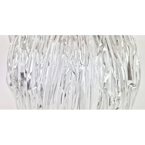 107 - ION TAMAIAN, large crystal glass vase, of abstract ovoid form, signed to base underside, 36cm H.