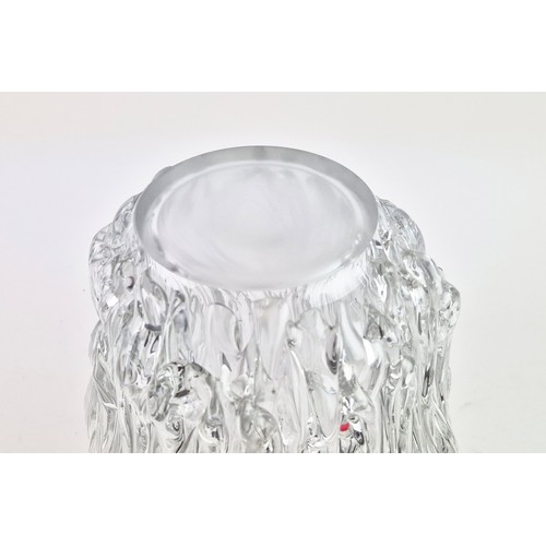 107 - ION TAMAIAN, large crystal glass vase, of abstract ovoid form, signed to base underside, 36cm H.