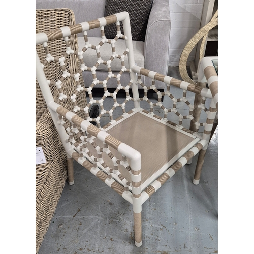 636 - INDIAN OCEAN OLYMPIA DINING SET. (11). including table, 280cm x 100cm x 75cm approx., and 10 dining ... 