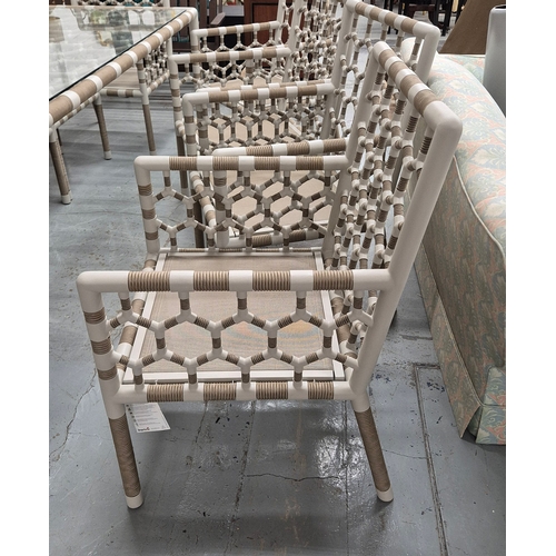 636 - INDIAN OCEAN OLYMPIA DINING SET. (11). including table, 280cm x 100cm x 75cm approx., and 10 dining ... 