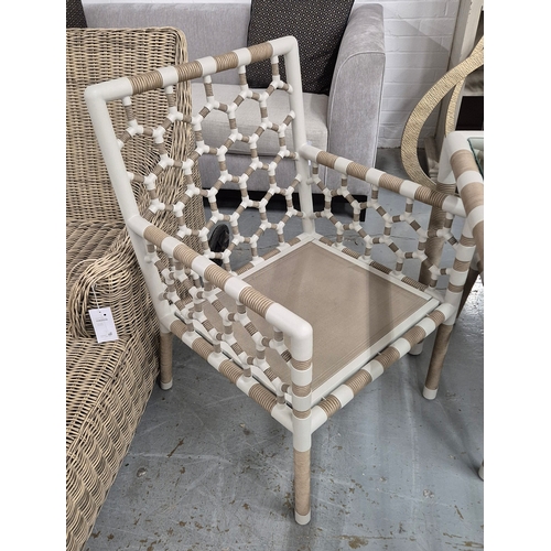 636 - INDIAN OCEAN OLYMPIA DINING SET. (11). including table, 280cm x 100cm x 75cm approx., and 10 dining ... 