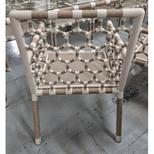 636 - INDIAN OCEAN OLYMPIA DINING SET. (11). including table, 280cm x 100cm x 75cm approx., and 10 dining ... 