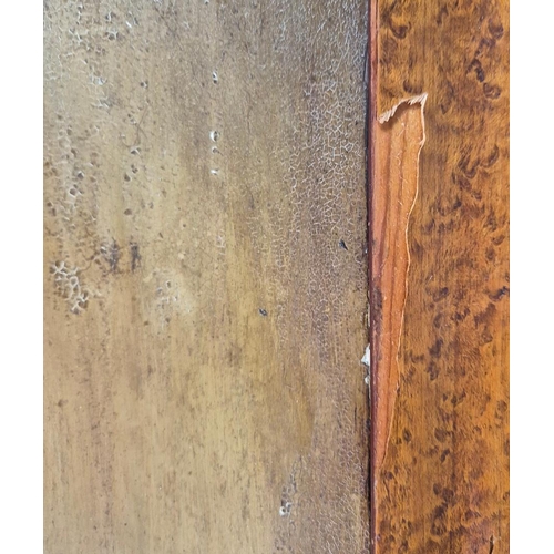 38 - 19TH CENTURY BRITISH SCHOOL. SAILING BOAT AT SEA. unsigned, birds-eye maple veneered frame, 39cm x 5... 