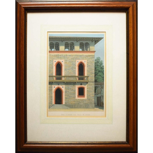 47 - ARCHITECTURAL ENGRAVINGS (8). a set of five, 52cm x 41cm, together with three fresco engravings, 39c... 