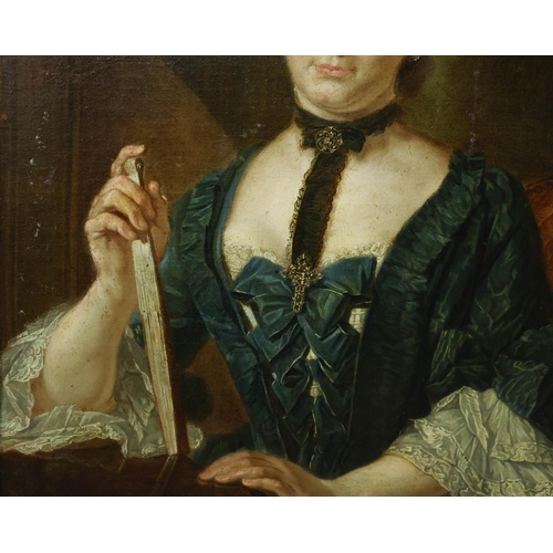 5 - 18TH CENTURY SCHOOL. PORTRAIT OF MARIE ANNE RAGUENEAU. oil on canvas, 89cm x 72cm, framed. Provenanc... 