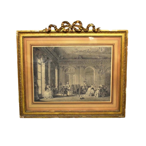 56 - FRANÇOIS DEQUEVAUVILLER (FRENCH 1745-1817) AFTER NICOLAS LAVRINCE. L'ASSEMBLEE AU SALON AND L'ASSEMB... 