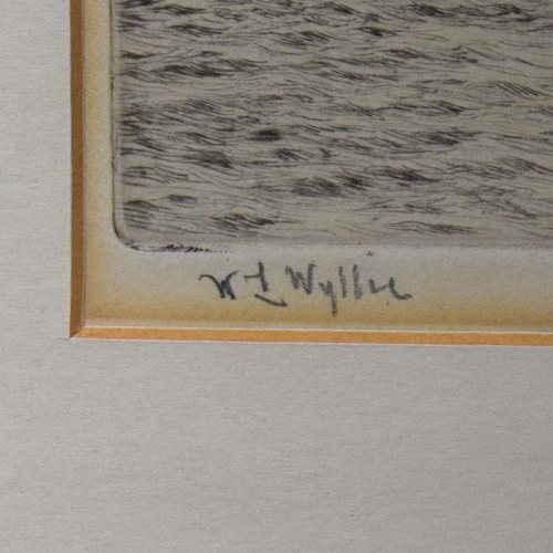 59 - WILLIAM LIONEL WYLLIE (1851-1931). OBAN. Etching,17cms x 38cms, signed in Pencil, Framed.
