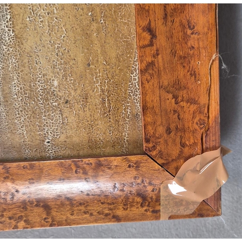 38 - 19TH CENTURY BRITISH SCHOOL. SAILING BOAT AT SEA. unsigned, birds-eye maple veneered frame, 39cm x 5... 