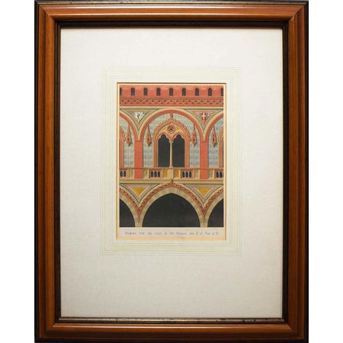 47 - ARCHITECTURAL ENGRAVINGS (8). a set of five, 52cm x 41cm, together with three fresco engravings, 39c... 