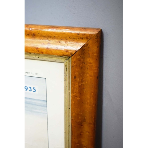 100 - BLUE BIRD 1935. colour lithograph on paper, 57cm x 71cm, framed.