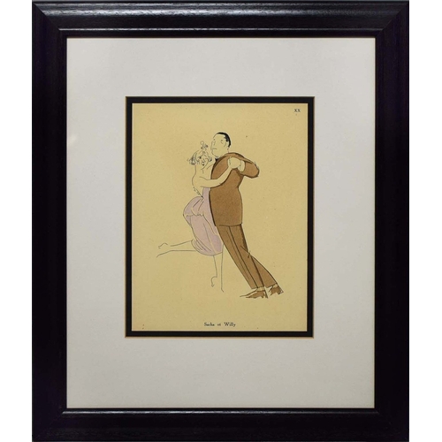 11 - PIERRE MOURGUE (FRENCH 1890-1969). DANCERS (8). a set of eight pochoir plates, Edition of 500, produ... 