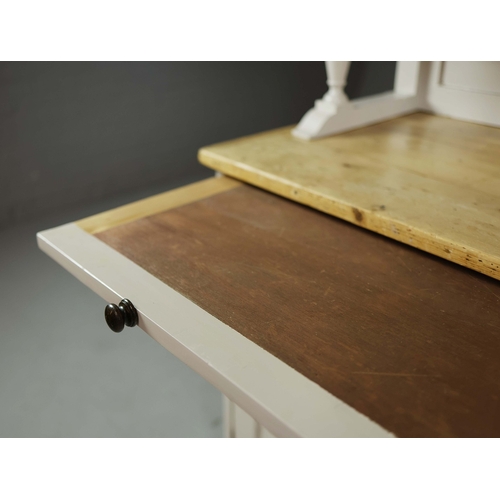 113 - MID 20TH CENTURY HUNGARIAN DRESSER. Painted pine with two glazed doors and drawer above a base with ... 