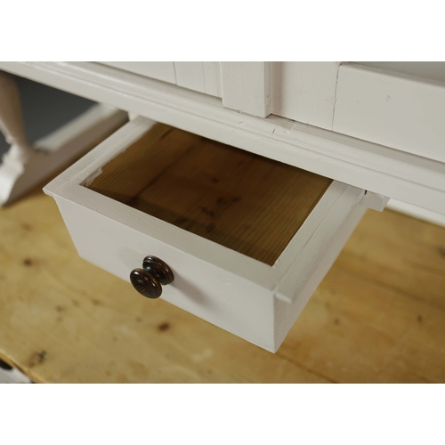 113 - MID 20TH CENTURY HUNGARIAN DRESSER. Painted pine with two glazed doors and drawer above a base with ... 