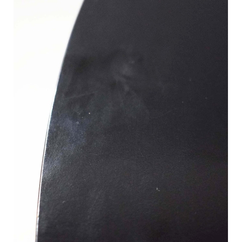 116 - NORMAN FOSTER. TECNO NOMOS TABLE. by Norman Foster, with a dark wood round top on a splayed leg chro... 