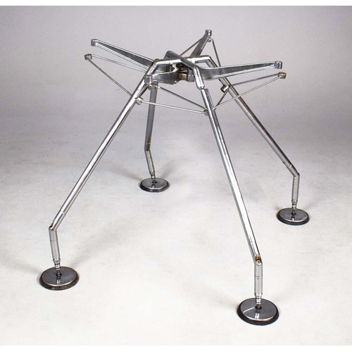 116 - NORMAN FOSTER. TECNO NOMOS TABLE. by Norman Foster, with a dark wood round top on a splayed leg chro... 