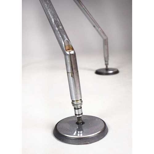 116 - NORMAN FOSTER. TECNO NOMOS TABLE. by Norman Foster, with a dark wood round top on a splayed leg chro... 