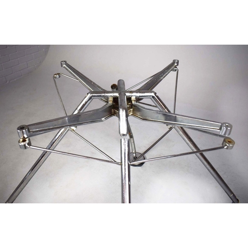 116 - NORMAN FOSTER. TECNO NOMOS TABLE. by Norman Foster, with a dark wood round top on a splayed leg chro... 