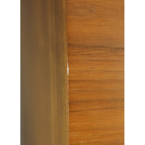 117 - MEDIA CABINET. with three drawers to base, 50.5cm D x 111cm W x 210cm H approx.