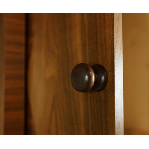 117 - MEDIA CABINET. with three drawers to base, 50.5cm D x 111cm W x 210cm H approx.