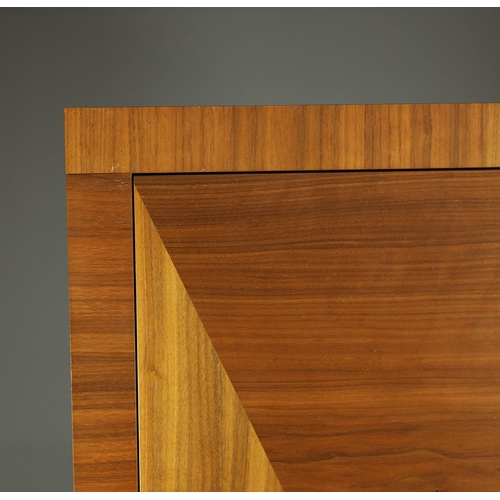 117 - MEDIA CABINET. with three drawers to base, 50.5cm D x 111cm W x 210cm H approx.