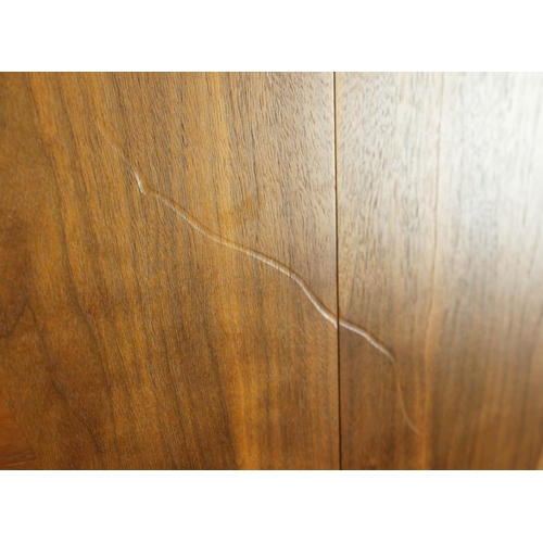 117 - MEDIA CABINET. with three drawers to base, 50.5cm D x 111cm W x 210cm H approx.