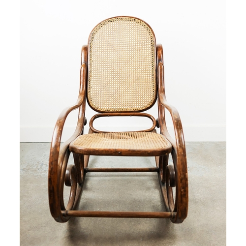 120 - A THONET BENTWOOD ROCKING CHAIR. Early 20th century, 90cm H x 50cm W x 98cm D.