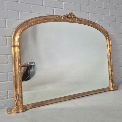 261 - VICTORIAN STYLE OVERMANTLE WITH A GILT FRAME. 90cm H x 135cm W.
