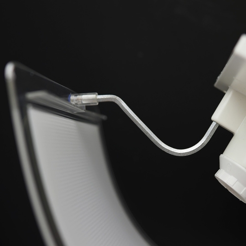 262 - SET OF FIVE 1970s ITALIAN WALL LIGHTS BY LUCE PLAN WITH WHITE RIBBED AND CLEAR PERSPEX SHADES. 21cm ... 