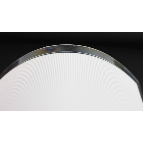 262 - SET OF FIVE 1970s ITALIAN WALL LIGHTS BY LUCE PLAN WITH WHITE RIBBED AND CLEAR PERSPEX SHADES. 21cm ... 