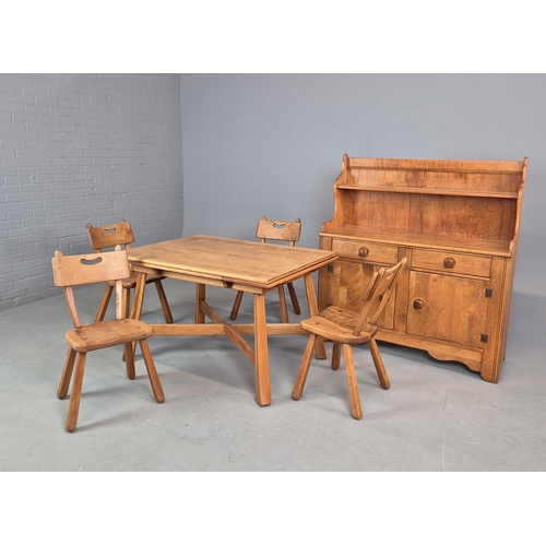 268 - DINING SUITE BY IMPERIAL RATTAN CO LTD ONTARIO (6). solid Canadian maple comprising  table, 76cm H x... 