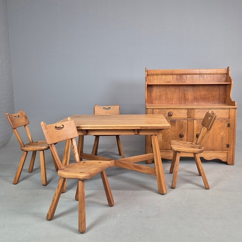 268 - DINING SUITE BY IMPERIAL RATTAN CO LTD ONTARIO (6). solid Canadian maple comprising  table, 76cm H x... 