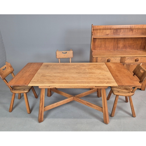 268 - DINING SUITE BY IMPERIAL RATTAN CO LTD ONTARIO (6). solid Canadian maple comprising  table, 76cm H x... 