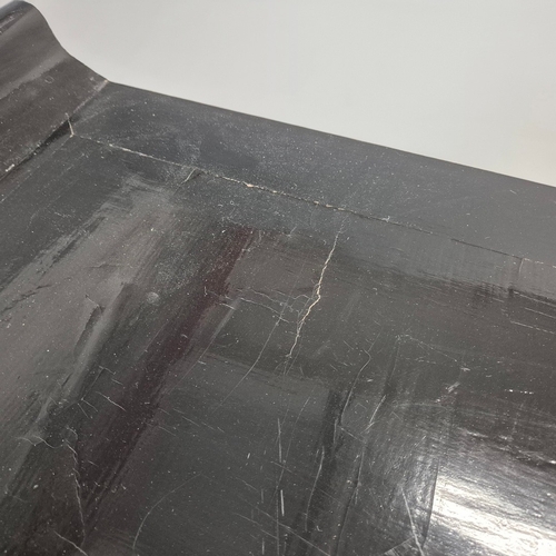 270 - CHINESE BLACK LACQUER SIDEBOARD. three drawers above four doors, 91cm H x 151cm W x 47cm D.