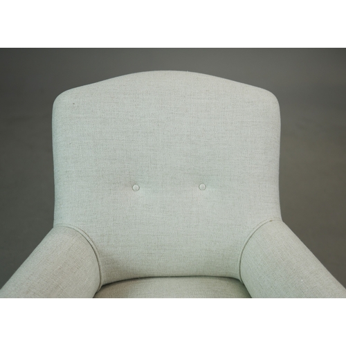 277 - NAPOLEON III ROSEWOOD BERGERE. taupe upholstery, 86cm H x 86cm W 87cm D.